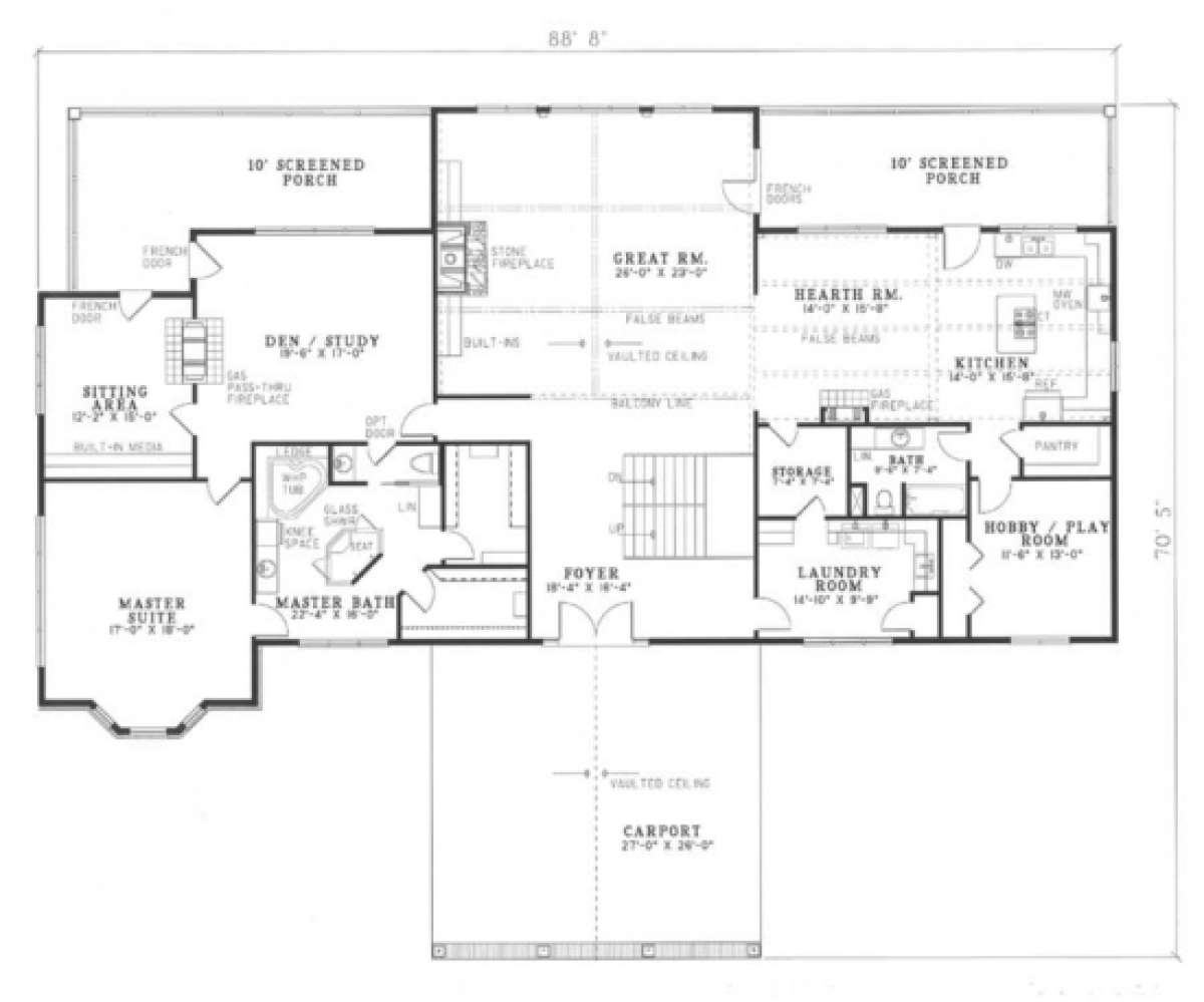 Floorplan 1 for House Plan #110-00181