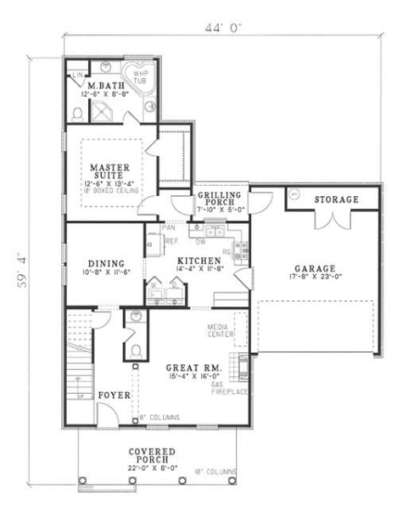 Floorplan 1 for House Plan #110-00182