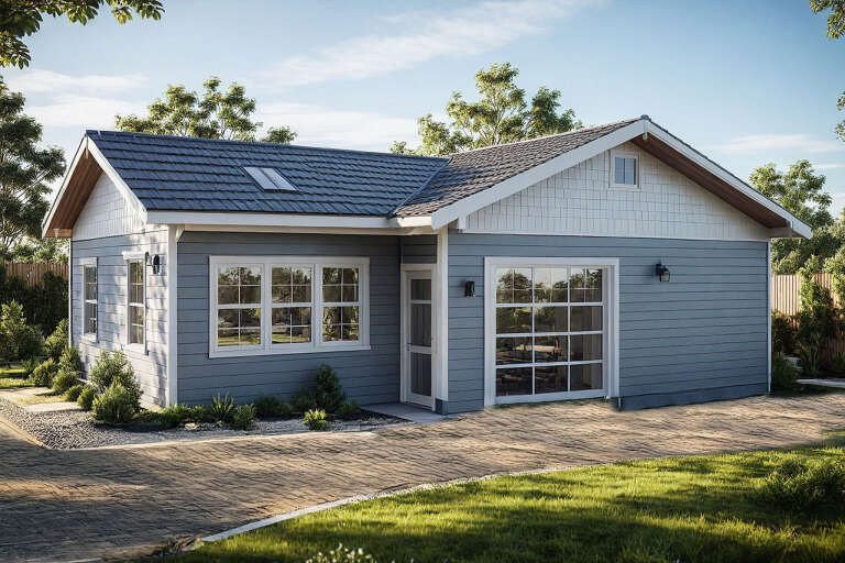 House Plan House Plan #34203 Angled Front Elevation