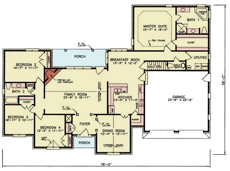 House Plan House Plan #34208 Drawing 1