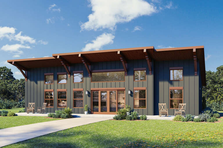 House Plan House Plan #34220 Angled Front Elevation