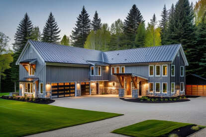Barn House Plan #6422-00124 Elevation Photo