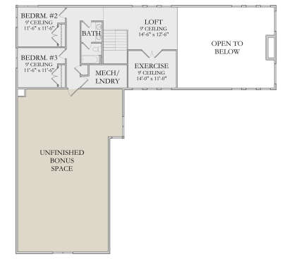 Second Floor for House Plan #6422-00124