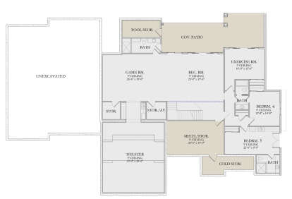 Basement for House Plan #6422-00125