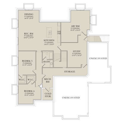 Basement for House Plan #6422-00126