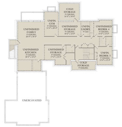 Basement for House Plan #6422-00127