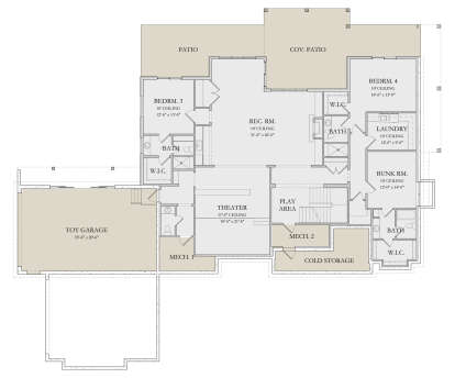 Basement for House Plan #6422-00128