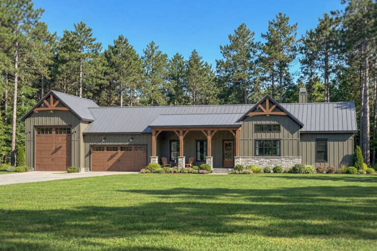 House Plan House Plan #34245 Angled Front Elevation