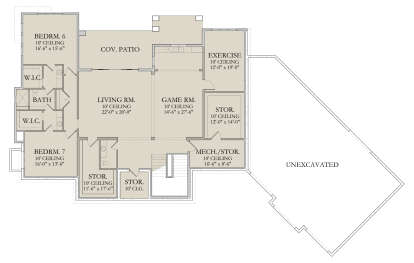 Basement for House Plan #6422-00129