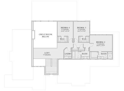Second Floor for House Plan #6422-00130