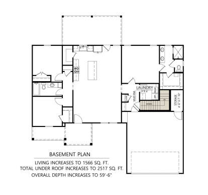 Main Floor w/ Basement Stairs Location for House Plan #4534-00149