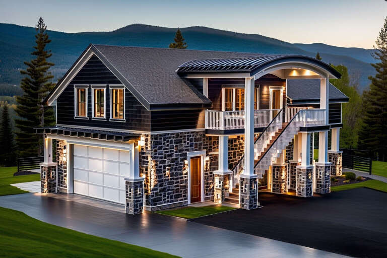 House Plan House Plan #34265 Angled Front Elevation