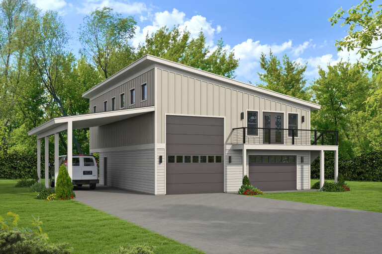 House Plan House Plan #34266 Angled Front Elevation