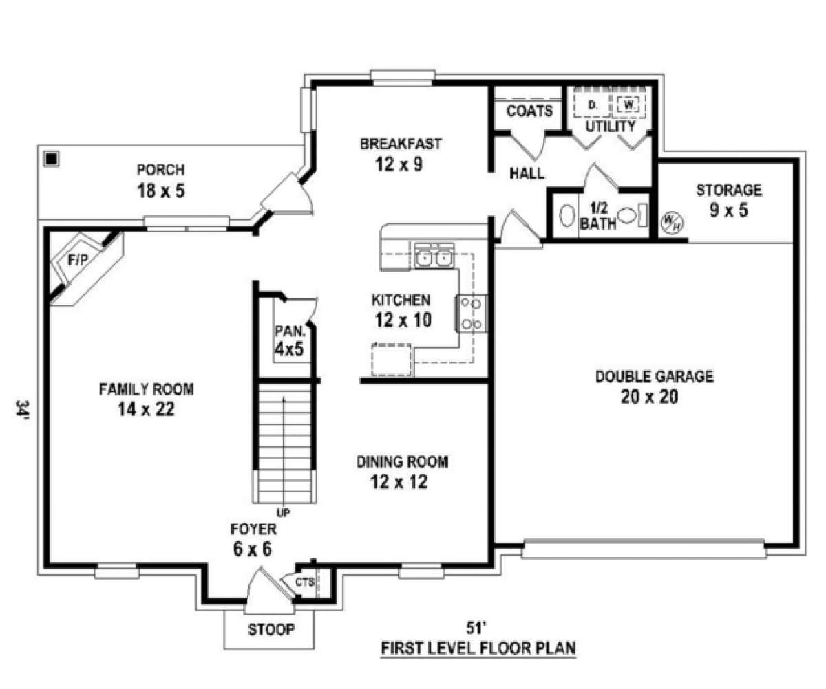 Floorplan 1 for House Plan #053-00460