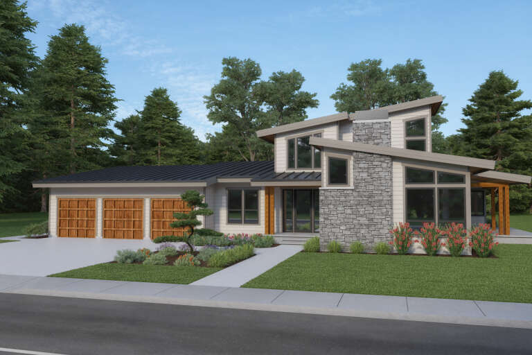 House Plan House Plan #34270 Angled Front Elevation