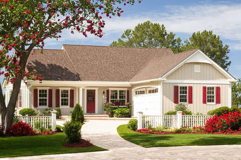 House Plan House Plan #34274 Angled Front Elevation