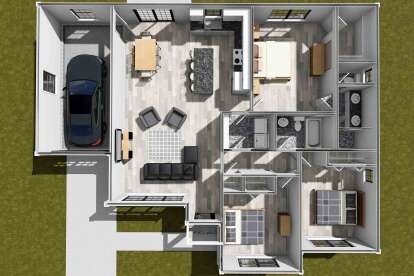 Overhead First Floor for House Plan #4848-00509