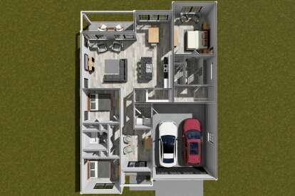 Overhead First Floor for House Plan #4848-00512