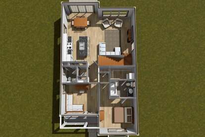 Overhead First Floor for House Plan #4848-00513
