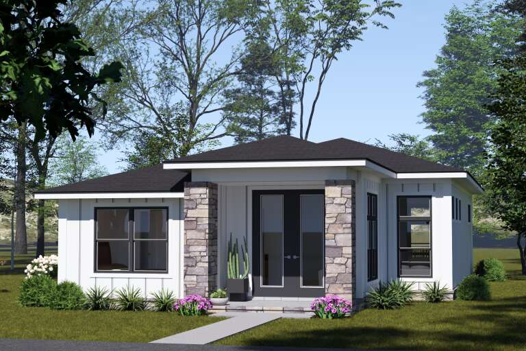 House Plan House Plan #34282 Angled Front Elevation