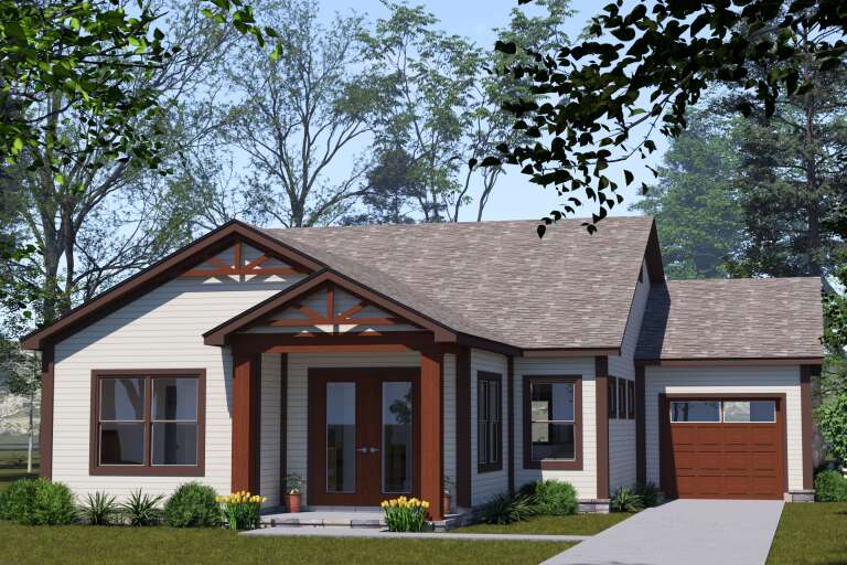 House Plan House Plan #34284 Angled Front Elevation