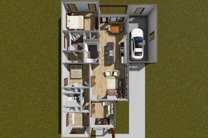 Overhead First Floor for House Plan #4848-00516