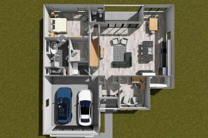 Overhead First Floor for House Plan #4848-00517