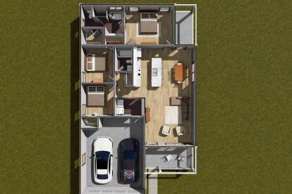 Overhead First Floor for House Plan #4848-00518