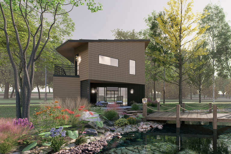 House Plan House Plan #34289 Angled Rear Elevation  