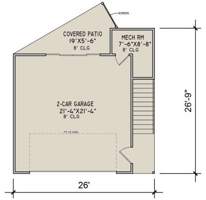 Garage Floor for House Plan #9480-00011