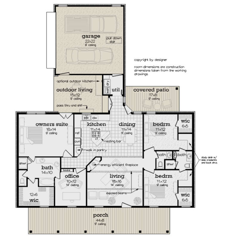 House Plan House Plan #34290 Drawing 1