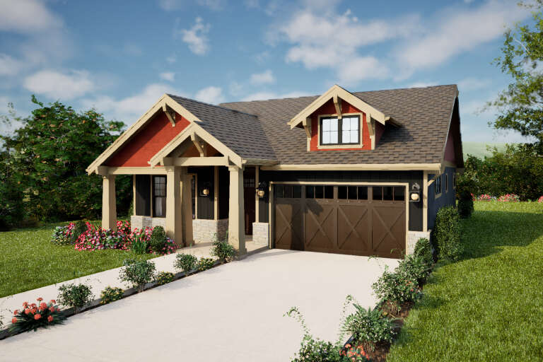 House Plan House Plan #34293 Angled Front Elevation