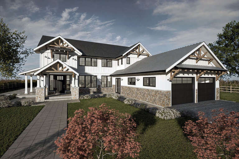 House Plan House Plan #34301 Angled Front Elevation
