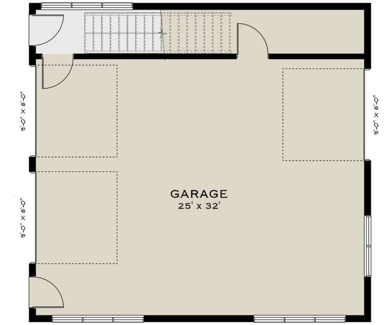 Modern 2 Car Garage Plan - 2,305 Square Feet, 2 Bedrooms, 1 Bathroom ...
