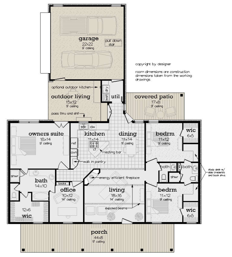 House Plan House Plan #34318 Drawing 1