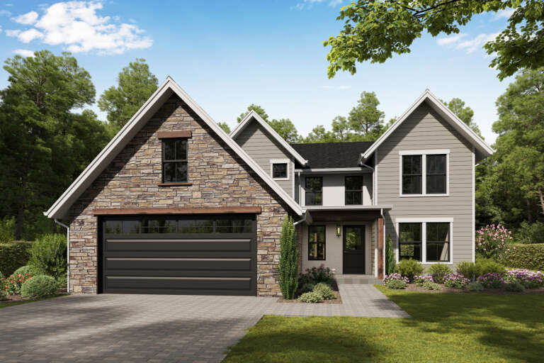 House Plan House Plan #34323 Angled Front Elevation