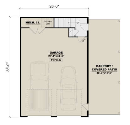 Garage Floor for House Plan #7568-00044