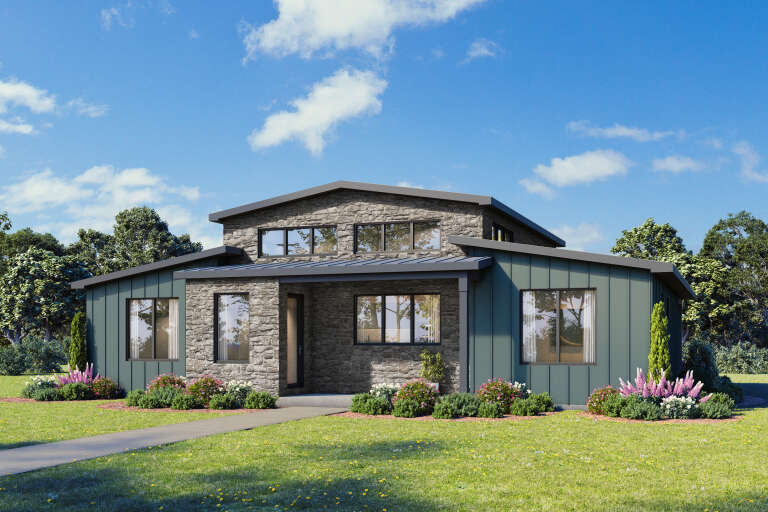 House Plan House Plan #34327 Angled Front Elevation