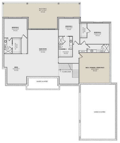 Basement for House Plan #7983-00158