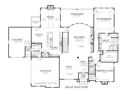Floorplan 2 for House Plan #286-00001