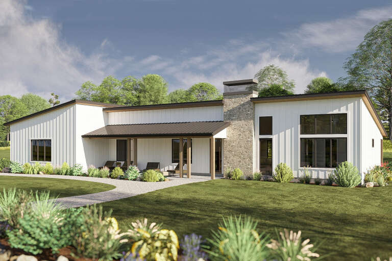 House Plan House Plan #34357 Angled Front Elevation