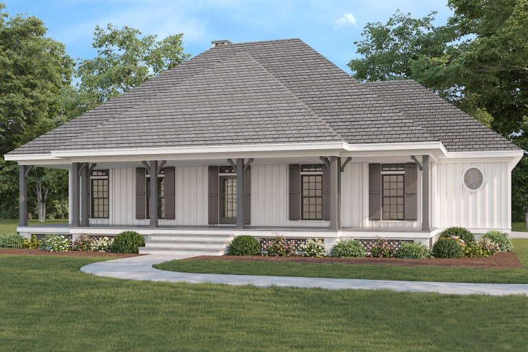 House Plan House Plan #34386 Angled Front Elevation