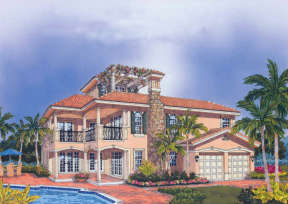Coastal House Plan #168-00037 Elevation Photo