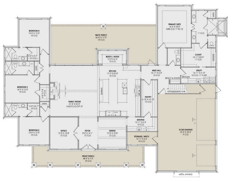 House Plan House Plan #34396 Drawing 1