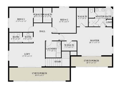 Second Floor for House Plan #2802-00450