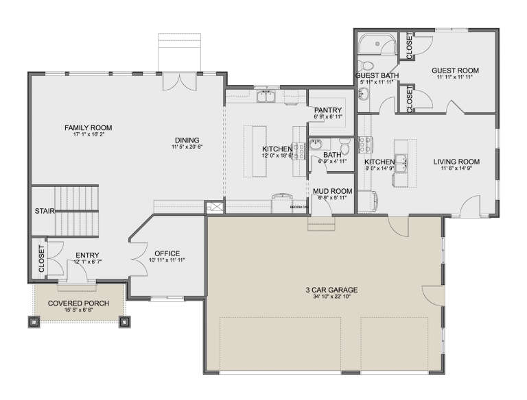 House Plan House Plan #34400 Drawing 1