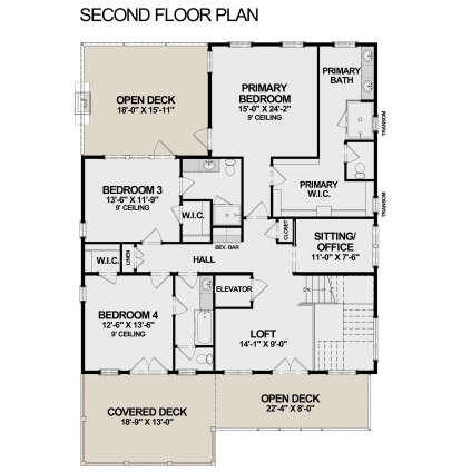 Second Floor for House Plan #6316-00026