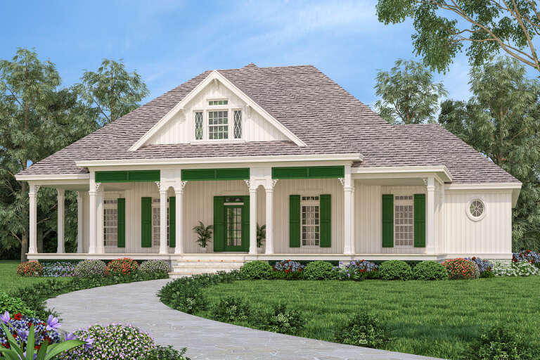 House Plan House Plan #34408 Angled Front Elevation