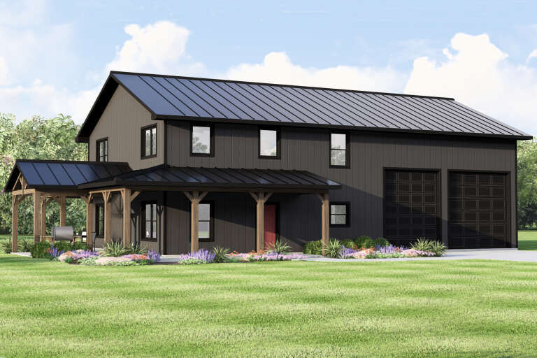 House Plan House Plan #34414 Angled Front Elevation