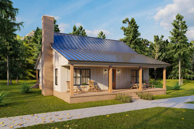 House Plan House Plan #34415 Angled Front Elevation